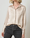 LILLA P SATIN BUTTON DOWN
