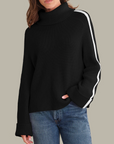 525 AMERICA VIDA CHUNKY TURTLENECK STRIPE SHAKER PULLOVER