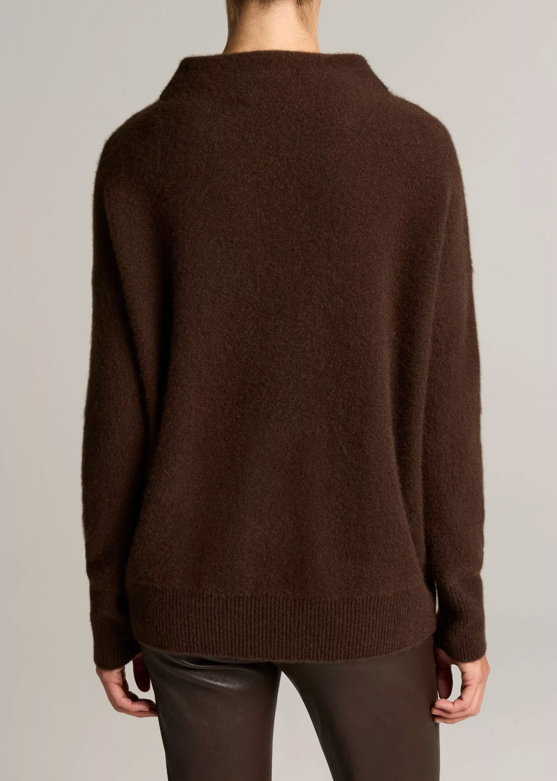 VINCE BOILED FUNNEL NECK PULLOVER