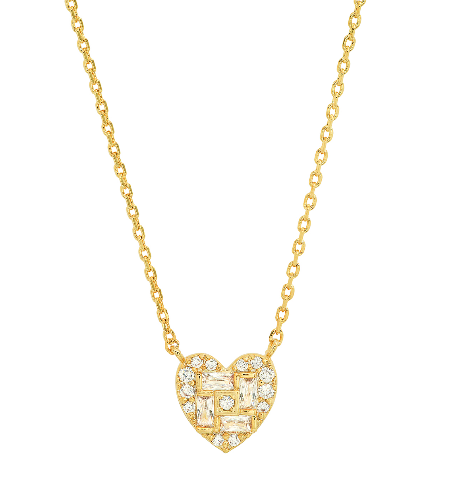 TAI HEART BAGUETTE NECKLACE WITH CZ