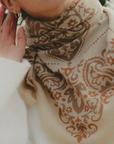 MAISON LECOMTE FLAMENT WOOL & CASHMERE BANDANA SCARF