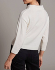 ALASHAN CASHMERE MERINO HEDY 3/4 SLEEVE WIDE MOCK NECK