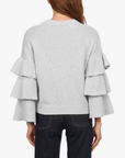 AUTUMN CASHMERE TIERED RUFFLE SLEEVE HIGH CREW