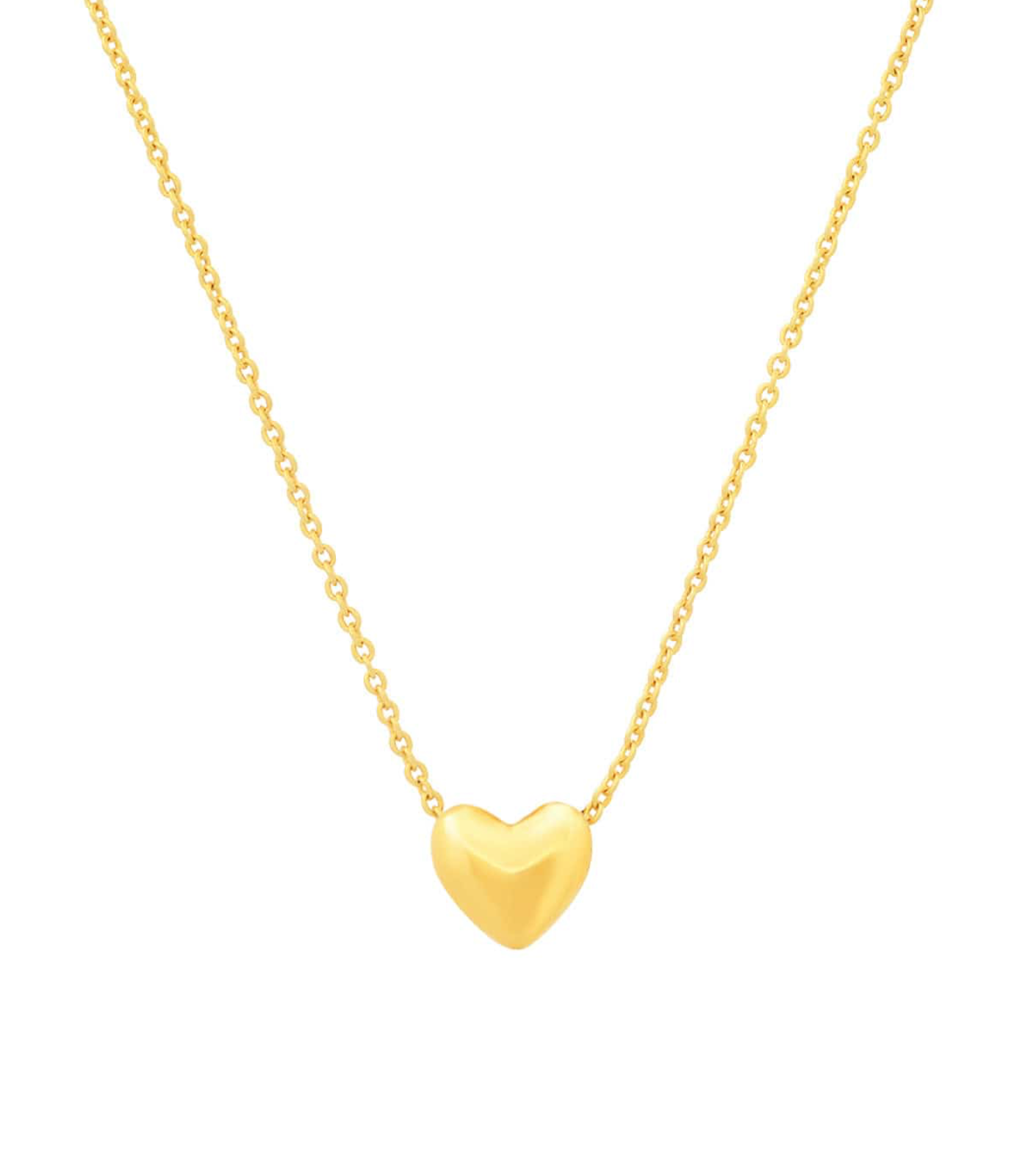 TAI GOLD VERMEIL SMALL PUFFED HEART NECKLACE