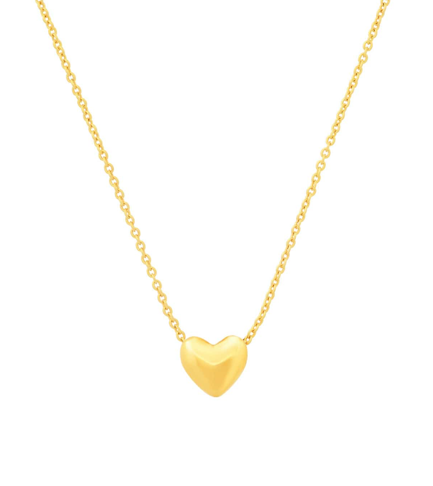 TAI GOLD VERMEIL PETITE PUFFED HEART NECKLACE