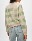 WHITE + WARREN CASHMERE BLANKET STRIPE SWEATSHIRT