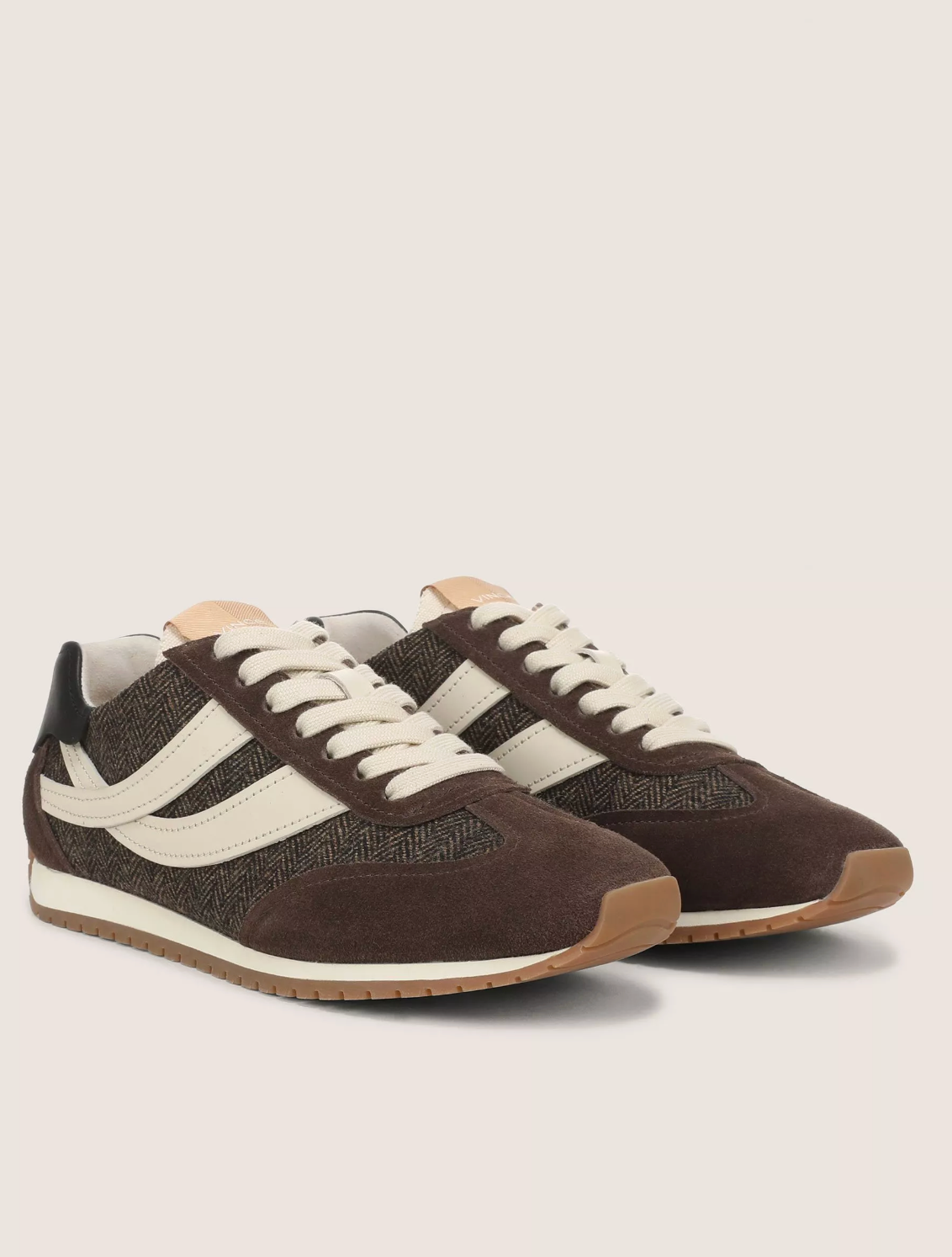 VINCE OASIS SUEDE + HERRINGBONE RUNNER SNEAKER