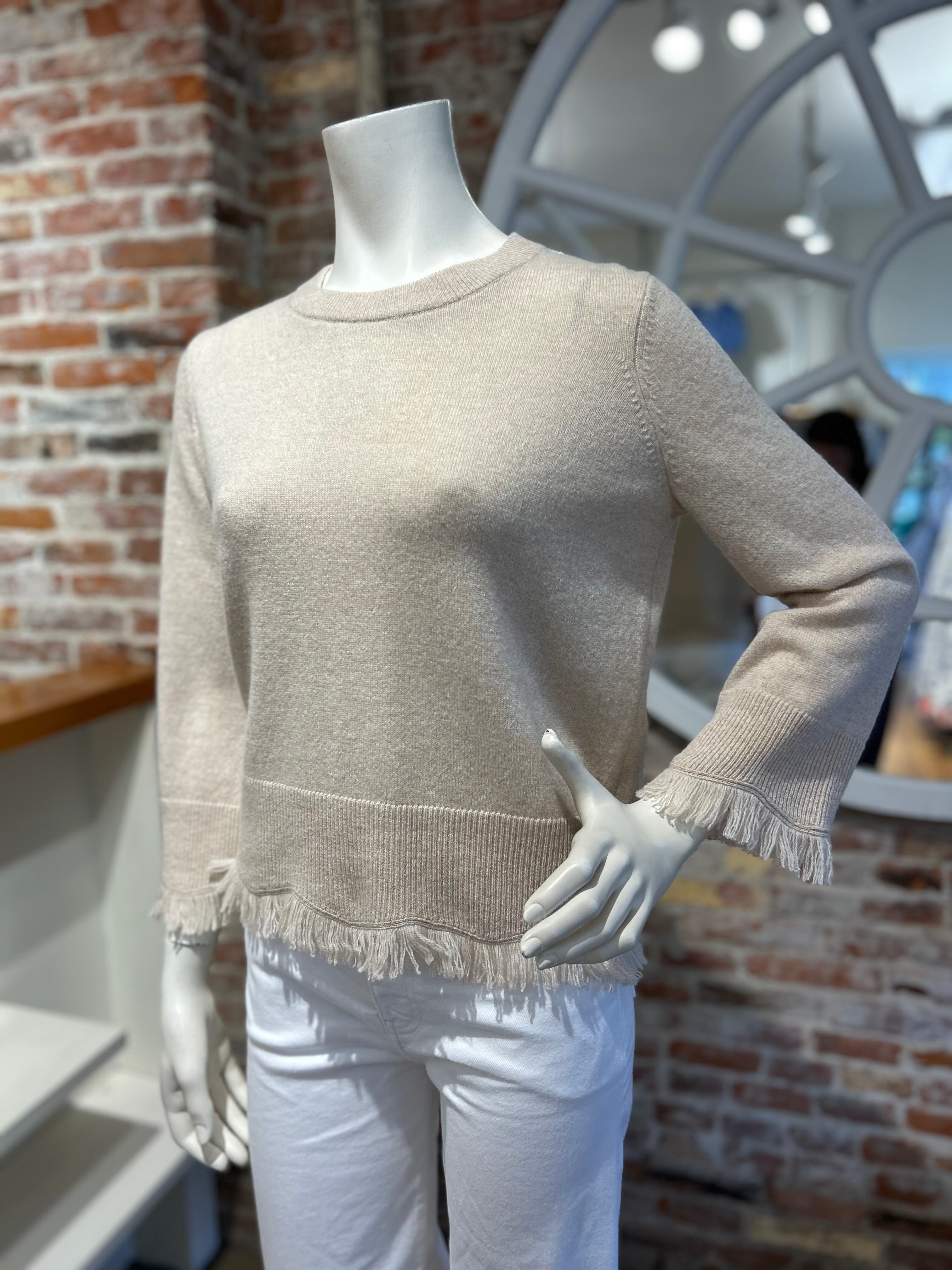 AUTUMN CASHMERE SCALLOPED EDGE FRINGE CREW