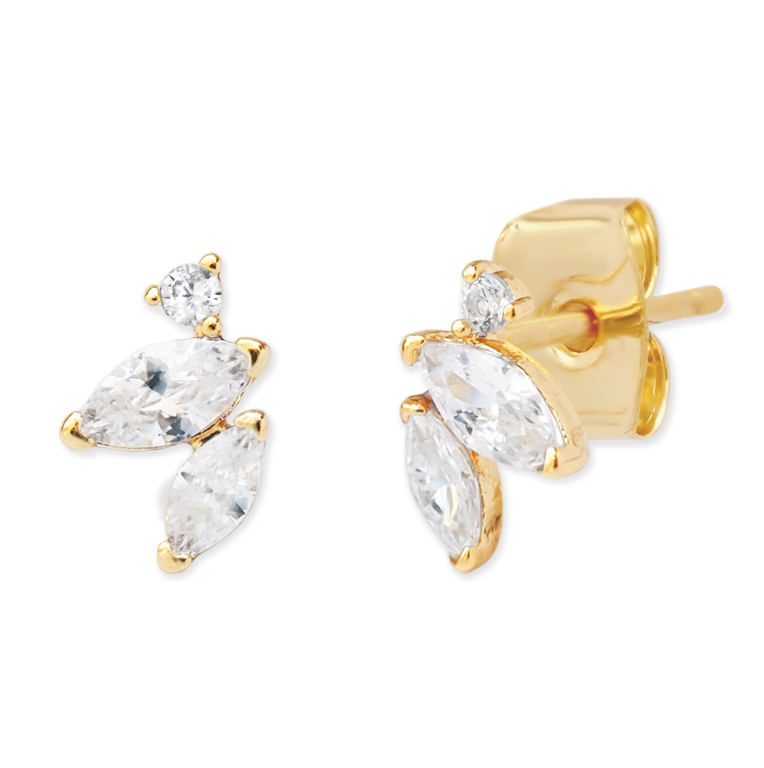TAI TRIPLE MIXED SHAPE CZ STUD