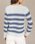 ALASHAN COTTON CASHMERE MULTI STRIPE PLAITED REVERSIBLE PULLOVER
