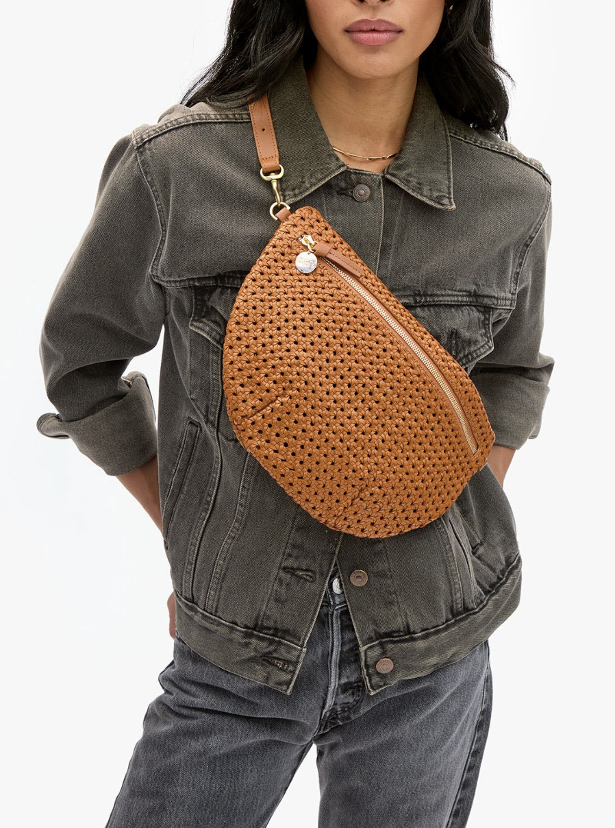 CLARE V WOVEN GRANDE FANNY