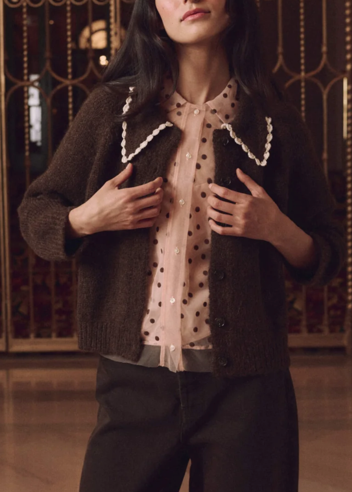 THE GREAT THE CROCHET COLLAR CARDIGAN
