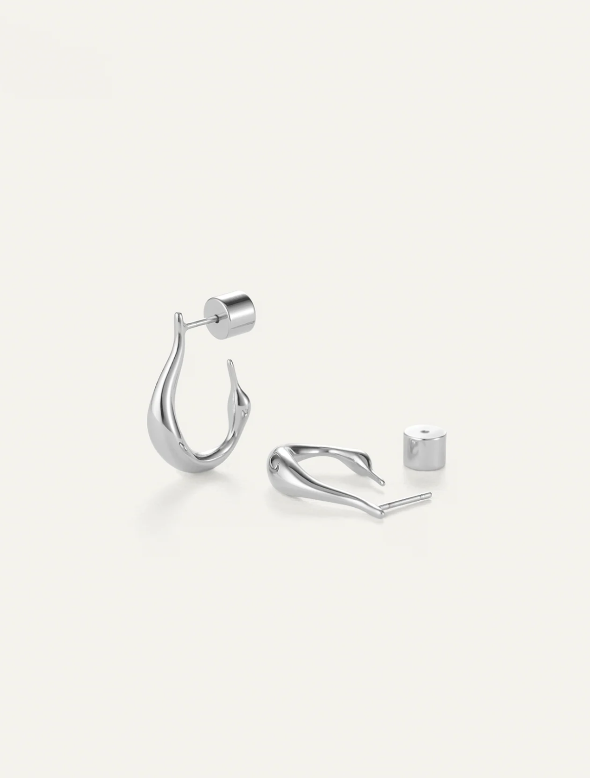 JENNY BIRD SILVER MINI COLETTE HOOP EARRINGS