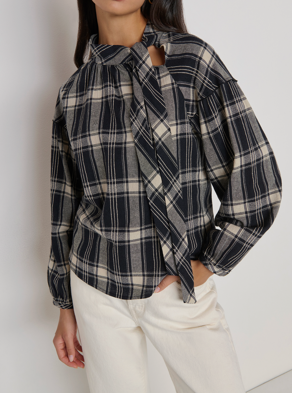 NATION LIZ SCARF BLOUSE