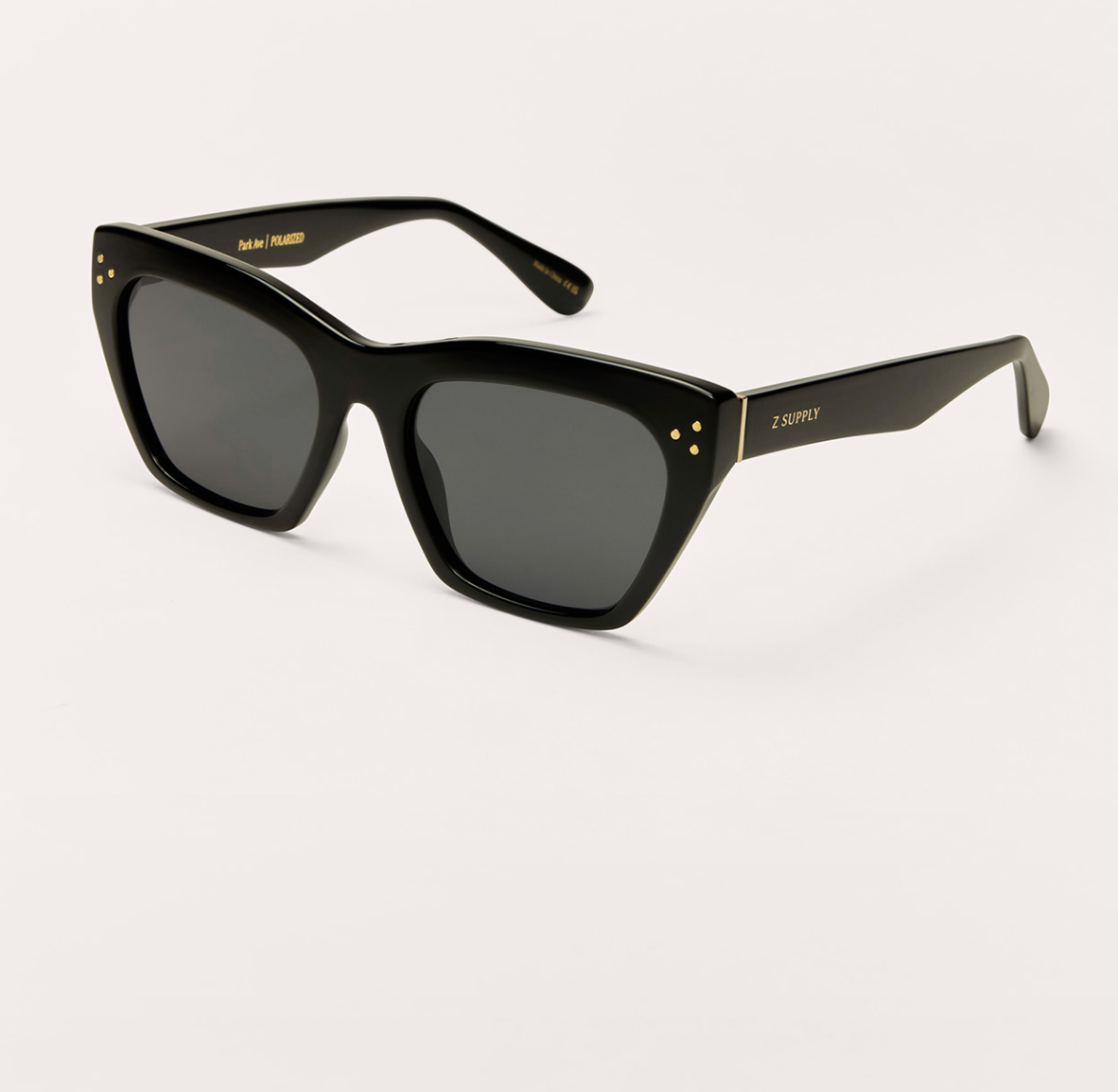 Z SUPPLY PARK AVE SUNGLASSES - POLISHED BLACK/GREY