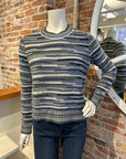 AUTUMN CASHMERE BROKEN STRIPE CREW
