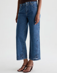 AG SAIGE MID RISE WIDE LEG CROP MALBEC