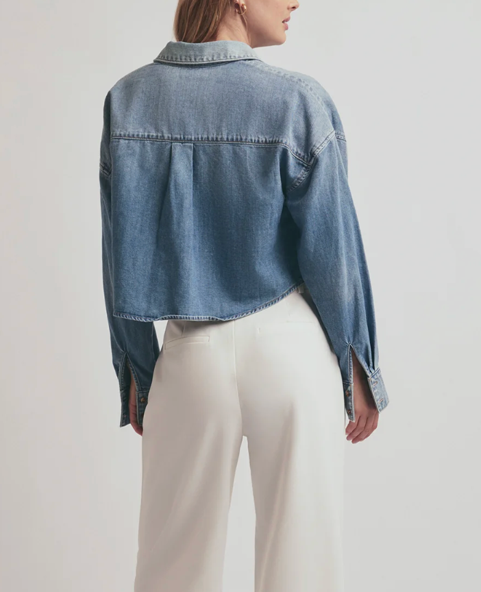 FAVORITE DAUGHTER THE CROP EX-BOYFRIEND SHIRT