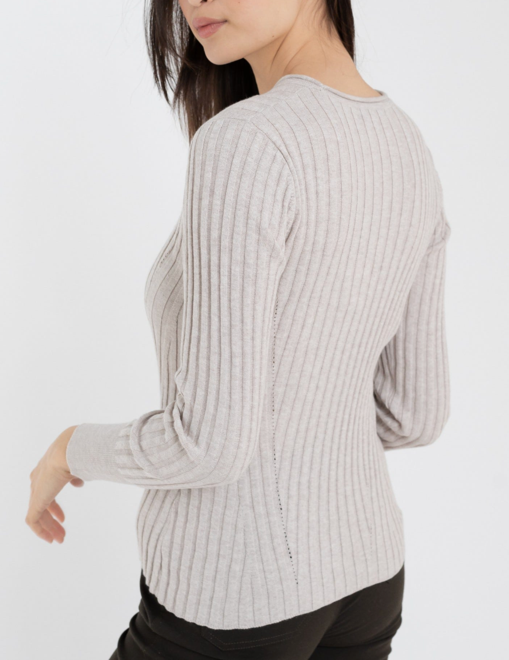ALASHAN CASHMERE COTTON CASHMERE BLAIR RIB CREW
