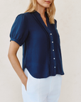BELLA DAHL SHORT SLEEVE PINTUCK SHIRT
