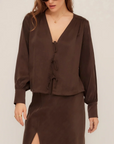 FIFTEEN TWENTY KAYLA BOW DETAIL BLOUSE