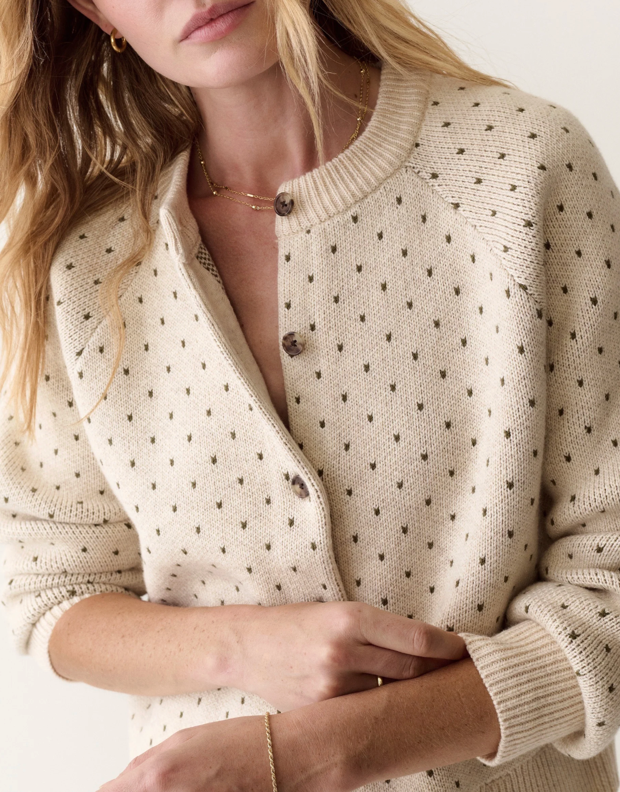MARINE LAYER POLKA DOT CARDIGAN