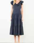 THML EMILIA POLKA DOT FLUTTER V DRESS