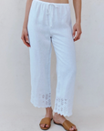 BELLA DAHL BEACH CROP WITH EMBROIDERED HEM