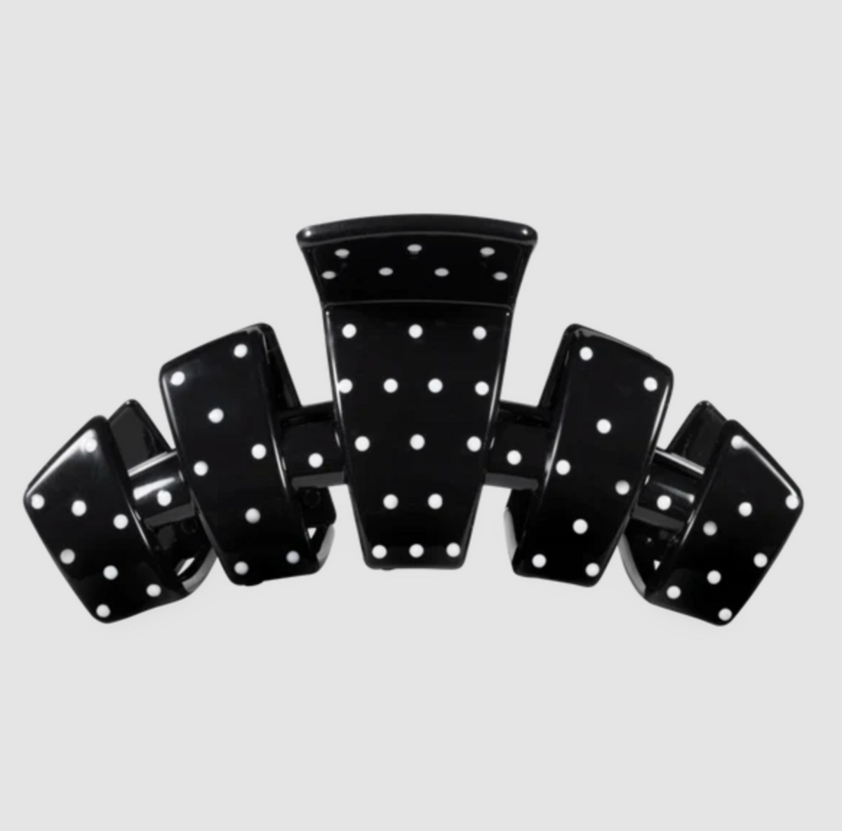 TELETIES CLASSIC LARGE CLAW CLIP - BLACK POLKA DOT PARTY
