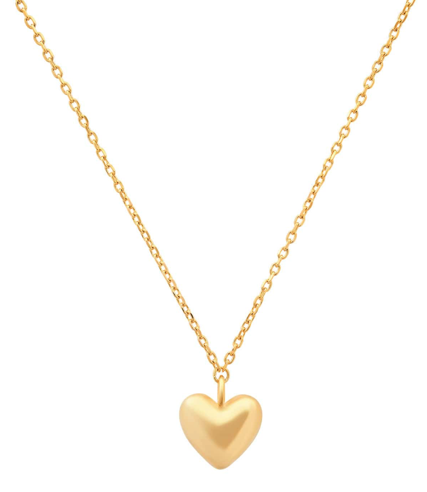 TAI GOLD VERMEIL PUFFED HEART PENDANT NECKLACE