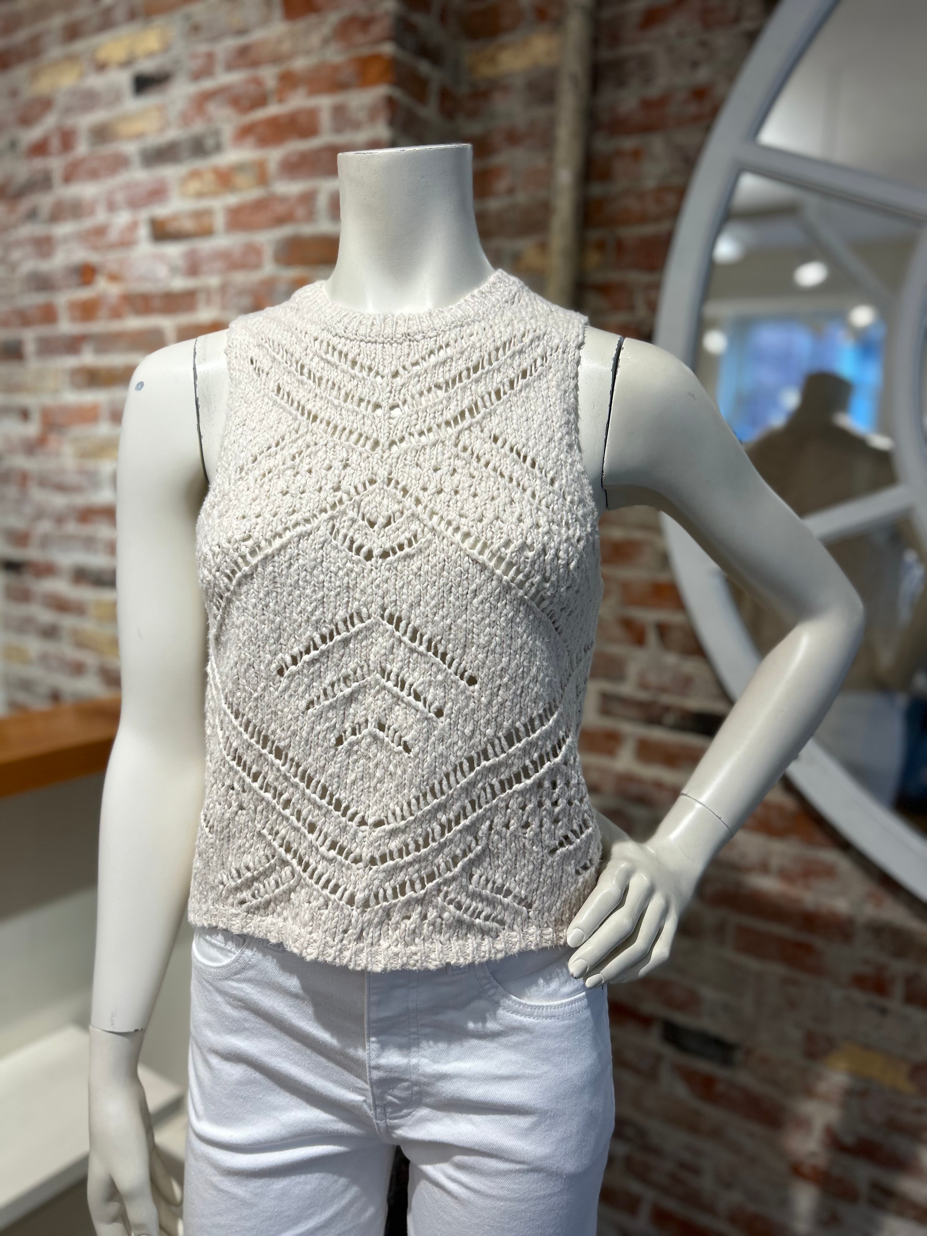 AUTUMN CASHMERE CHUNKY POINTELLE TANK
