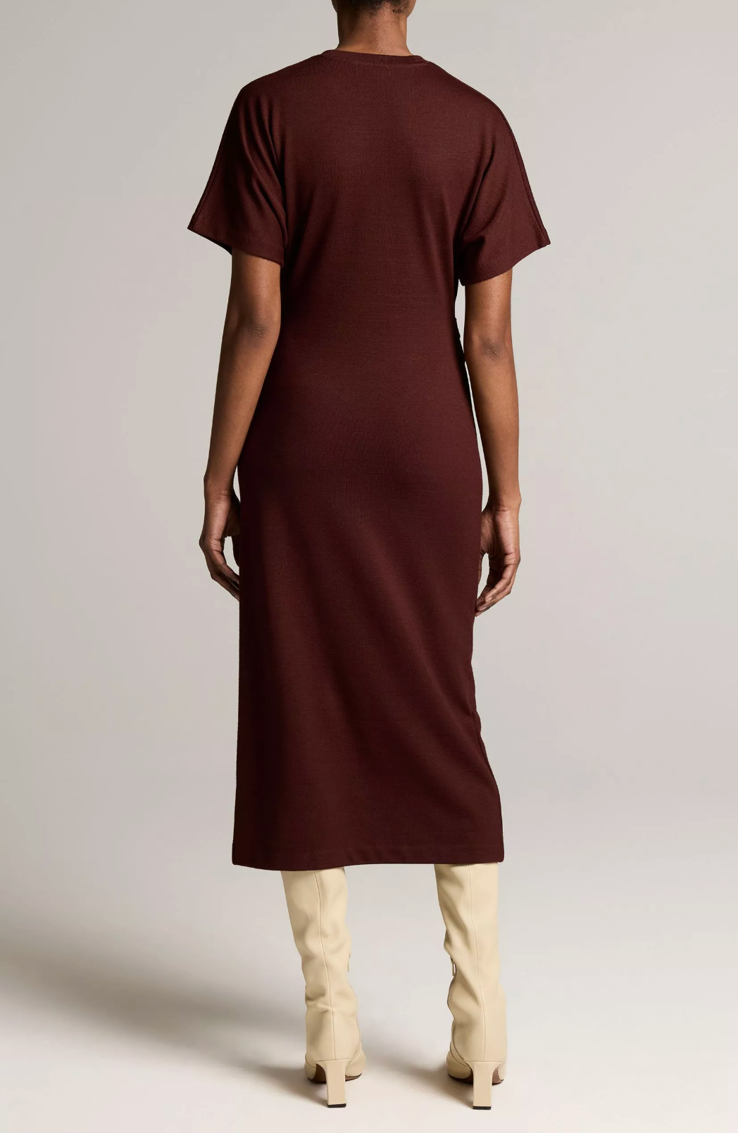 VINCE S/S SIDE ROUCHE DRESS