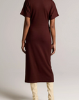 VINCE S/S SIDE ROUCHE DRESS