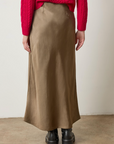 LILLA P SATIN BIAS MAXI SKIRT