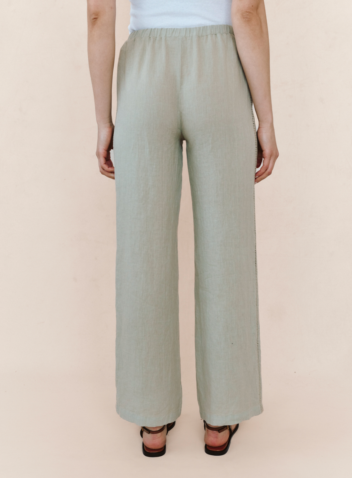 BELLA DAHL BEACH PANT WITH LATTICE STRIPE