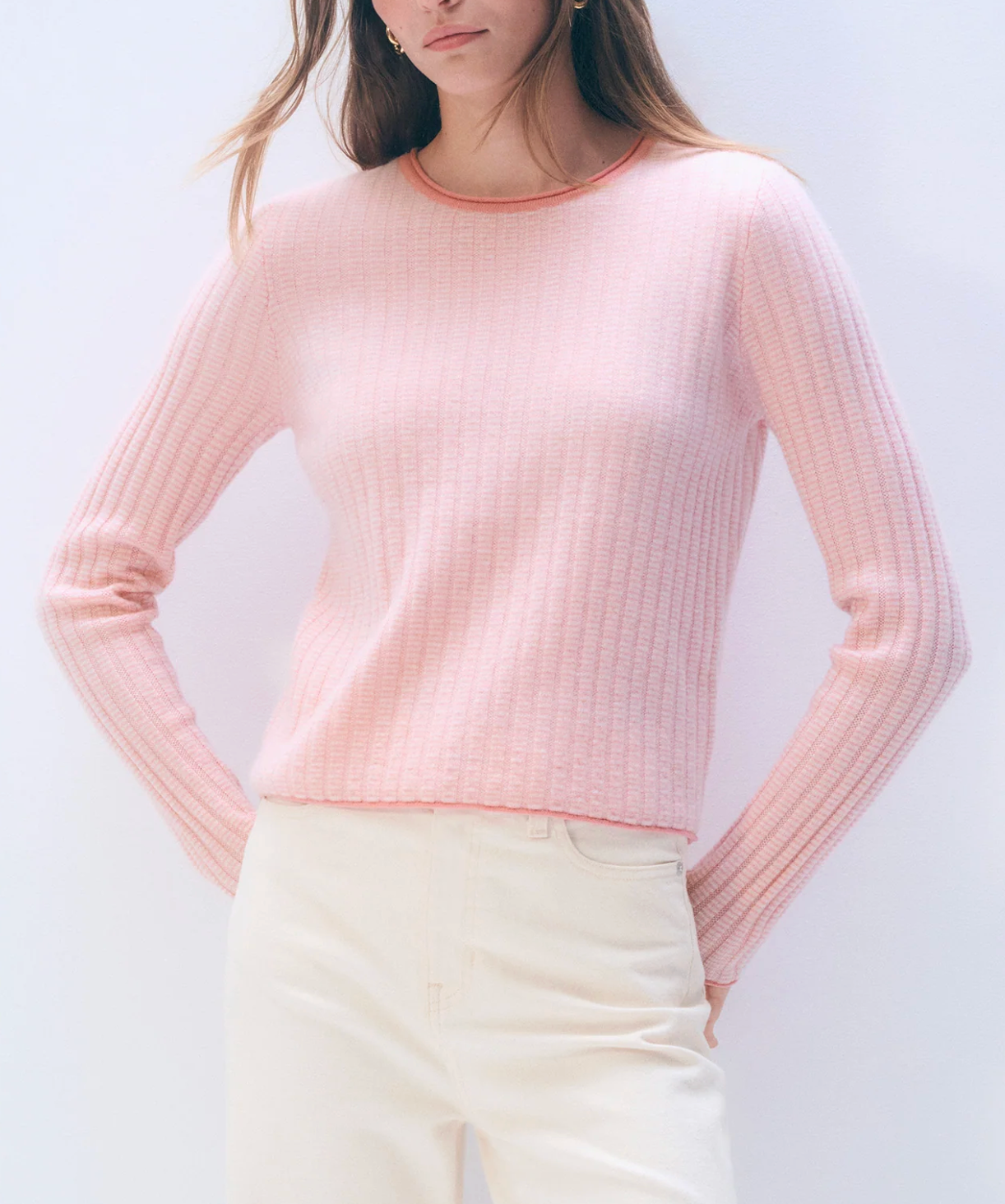 WHITE + WARREN CASHMERE TEXTURED CREWNECK