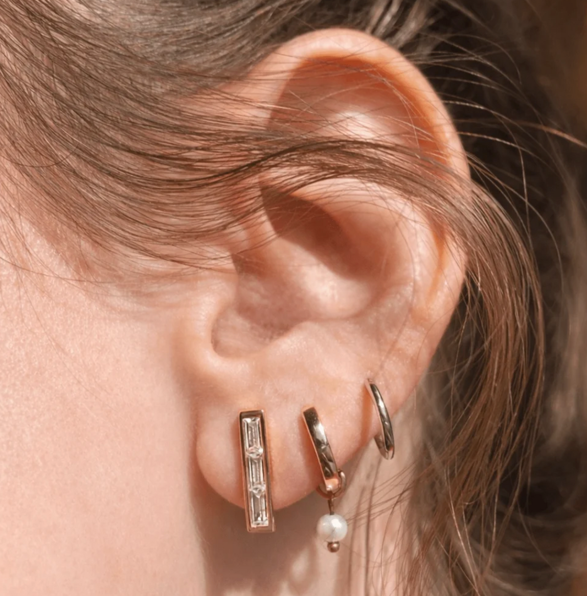 ELLI PARR CZ PAVE BAR STUDS