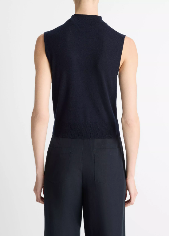 VINCE SLEEVELESS MOCK NECK