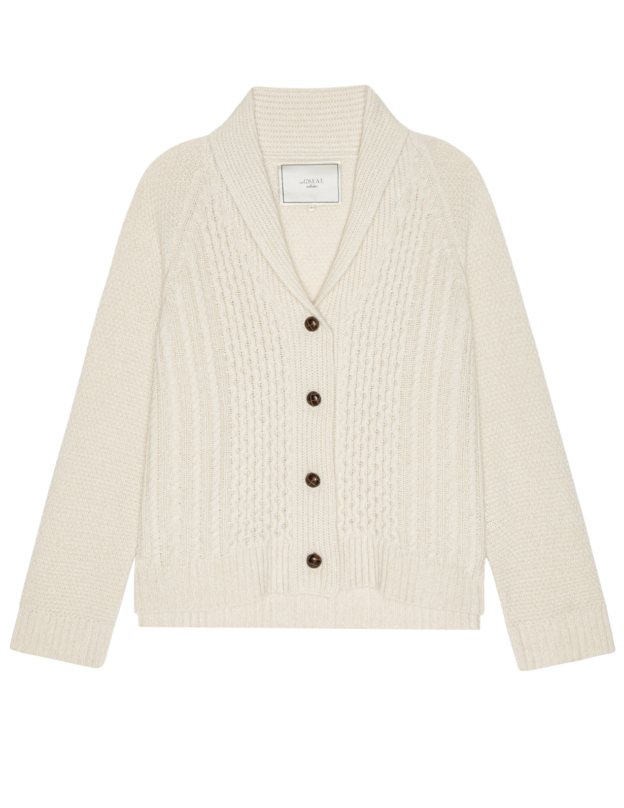THE GREAT THE CASHMERE CABLE LODGE CARDIGAN