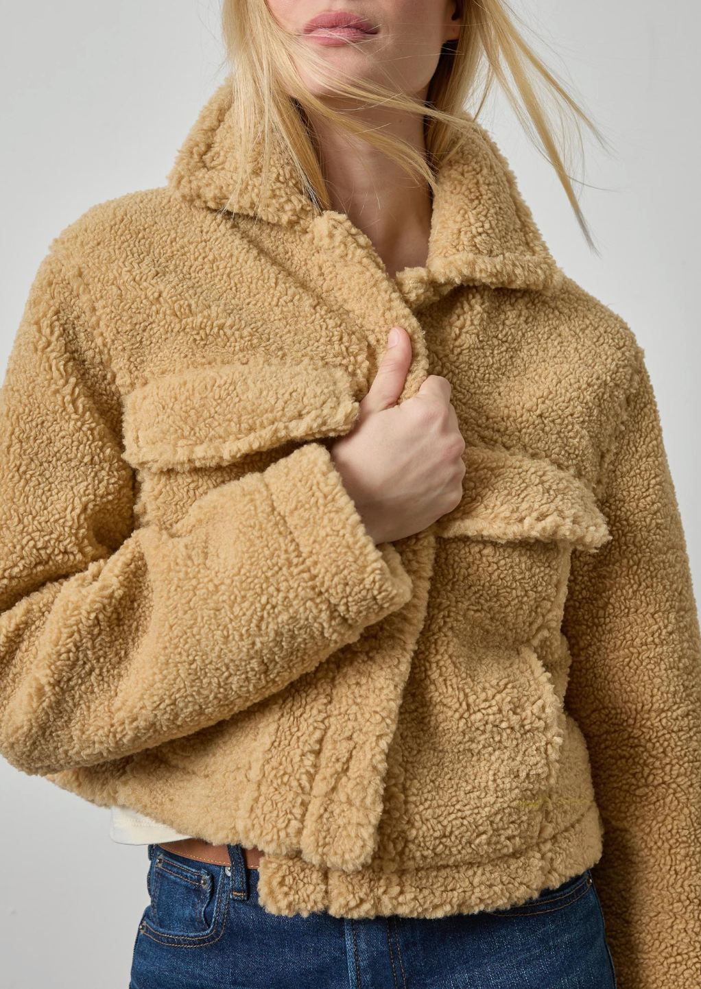 LILLA P SHERPA COLLARED JACKET