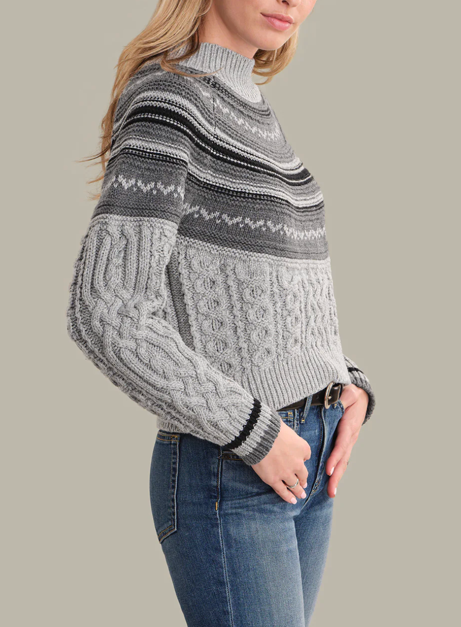 525 AMERICA AYANA CABLE PULLOVER WITH PATTERN YOKE