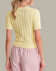 525 AMERICA ARDEN POINTELLE PUFF SLEEVE PULLOVER