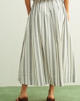 MIOU MUSE STRIPE SMOCK WAIST LONG SKIRT