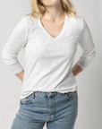 LILLA P LONG SLEEVE V NECK