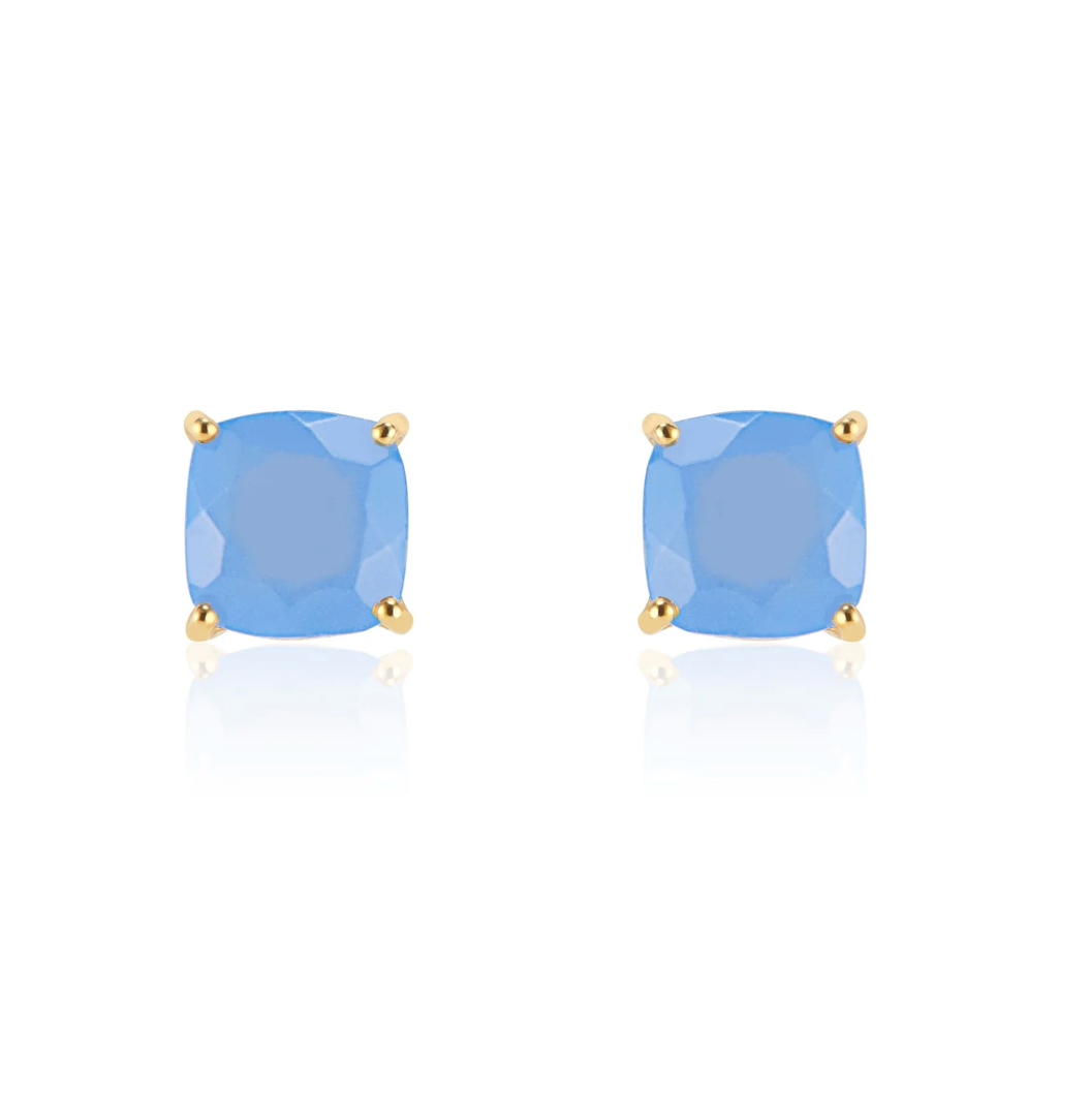 ELLI PARR EMMY STUDS-BLUE CHALCEDONY