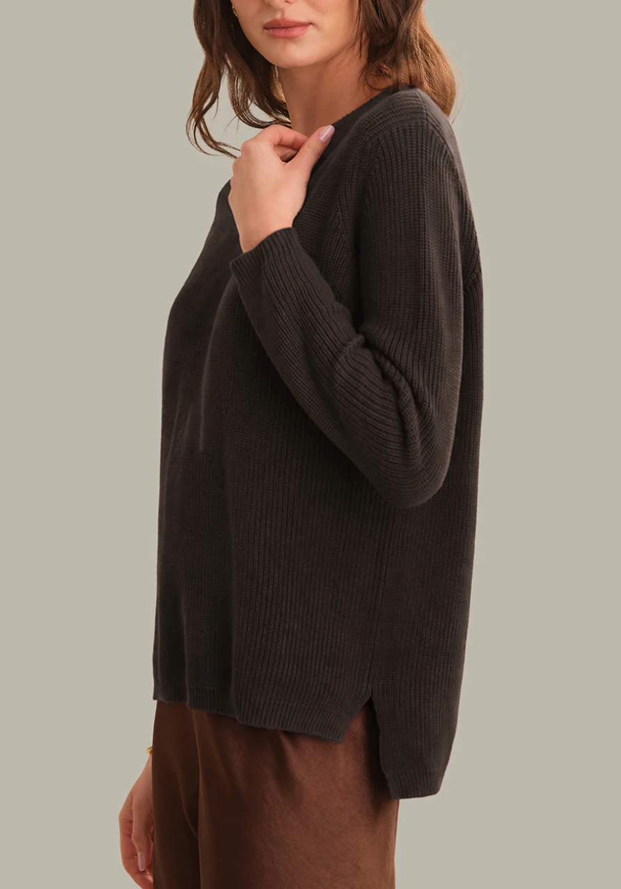 525 AMERICA EMMA CREWNECK SHAKER SWEATER