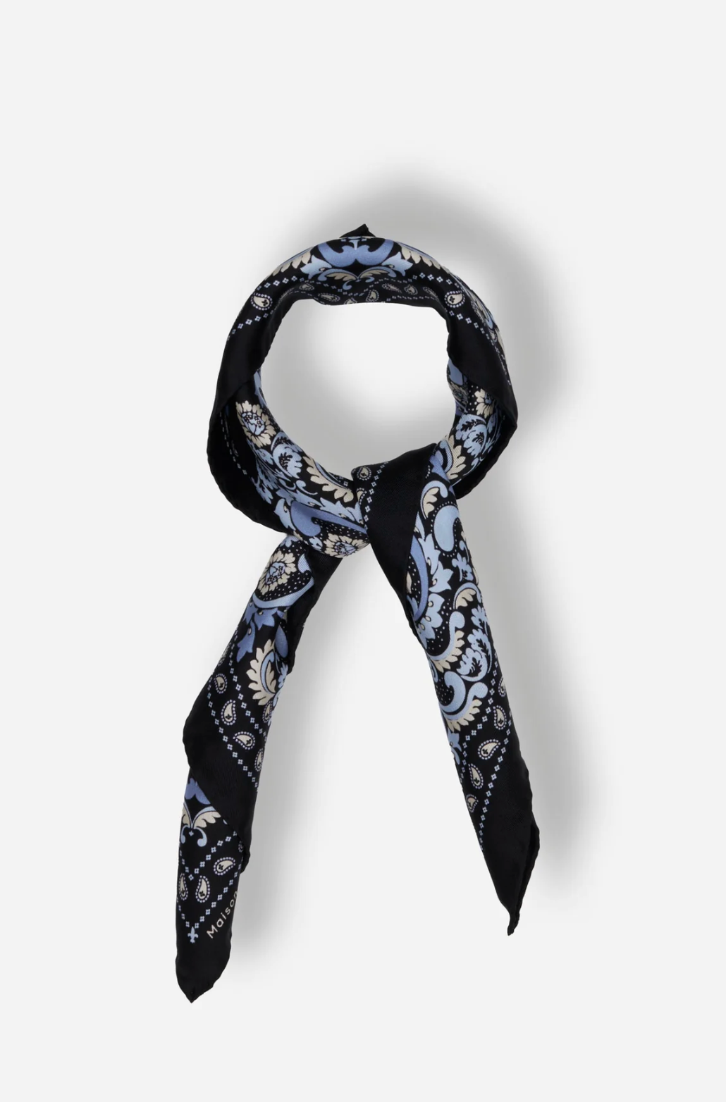 MAISON LECOMTE FLAMENT SMALL SILK BANDANA SCARF