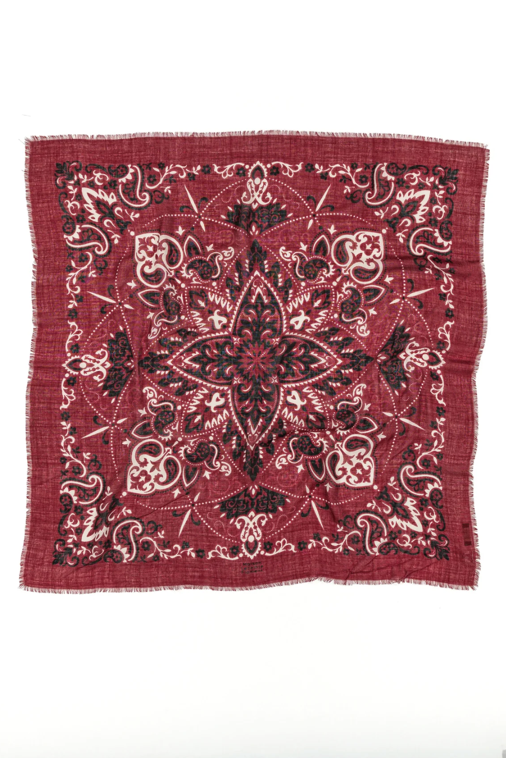 MAISON LECOMTE FLAMENT WOOL &amp; CASHMERE BANDANA SCARF