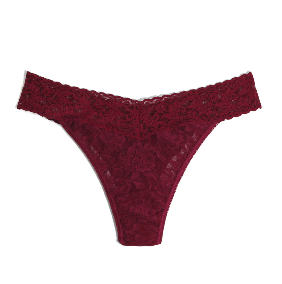 HANKY PANKY SIGNATURE ORIGINAL LOW RISE THONG DARK POMEGRANATE RED