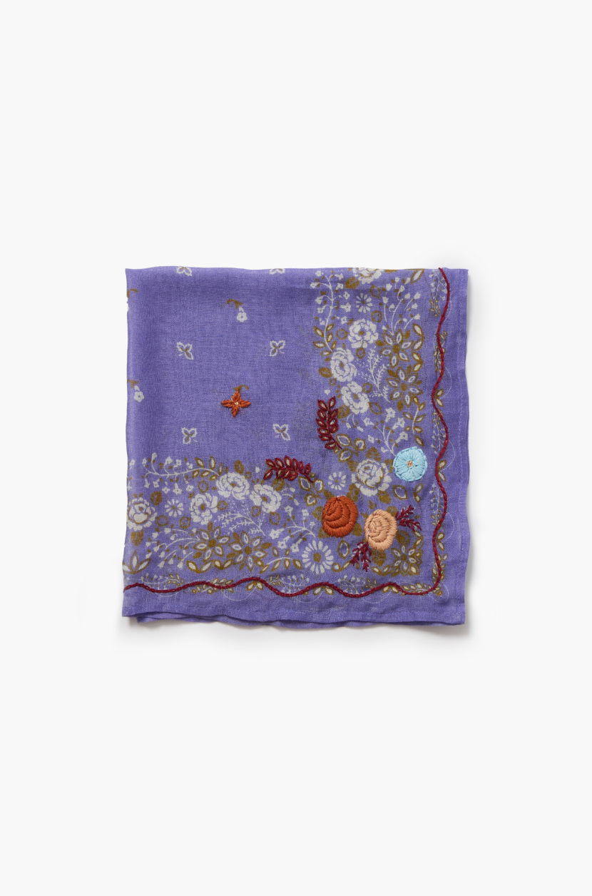 CHAN LUU EMBROIDERED FLORAL BANDANA